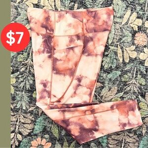 Womens Tie-Dye Leggings in Pink XL